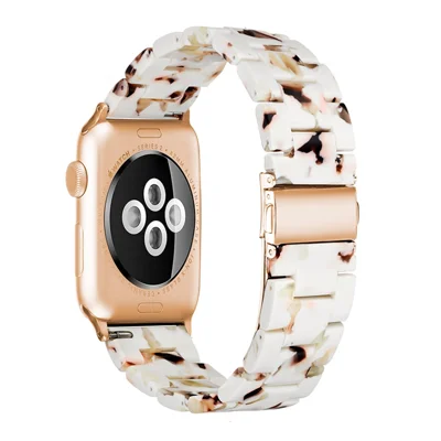 Waterproof Resin Watch Band Strap for Apple Watch Series 12 11 10 42mm / 9 8 7 41mm / SE3 SE2 SE 6 5 4 40mm / 3 2 1 38mm - Coffee