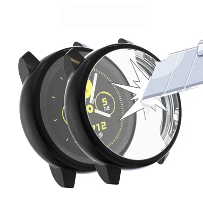 Electroplating Soft TPU Protection Case Cover for Samsung Galaxy Watch Active - Black