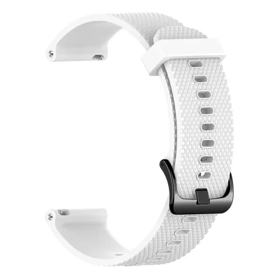 Quick-Release-22mm Textured Soft Silicone Strap Watch Band Replacement for Huawei Watch GT 7 46mm / Garmin Vivoactive 4 - White
