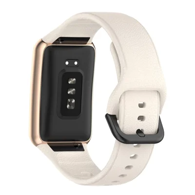 Textured Silicone Watch Strap Replacement for Oppo Watch Free - Gold