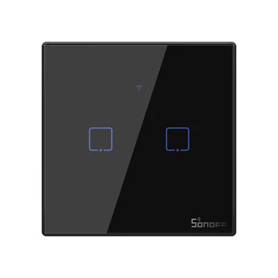 SONOFF T3EU2C-TX 86 WiFi Smart Switch APP RF433 Remote Control for Alexa Google Home EU Plug - 2 Gang