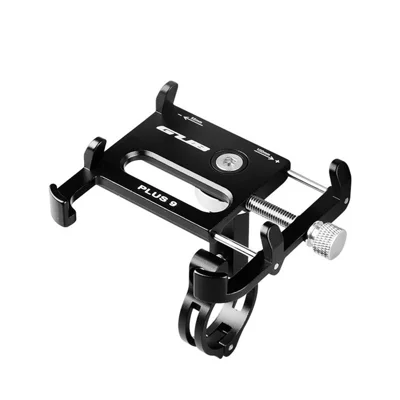 GUB PLUS 9 Smart Phone Holder Aluminum Alloy Bicycle Handlebar Holder Mount, Clamp Size: 55-100mm - Black