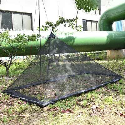 Portable Backpacking Tent for Single Camping Bed Anti Mosquito Net Bed Tent Mesh Decor - Black