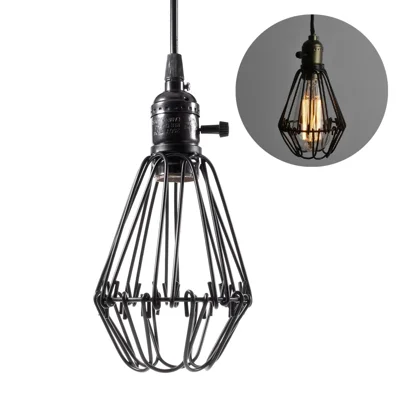 Vintage Style Mini Cage Hanging Sconce Light Pendant