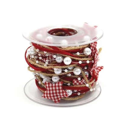 5M Christmas Pentagonal Star Bead Chain Ribbon DIY Christmas Tree Decorative Ribbon