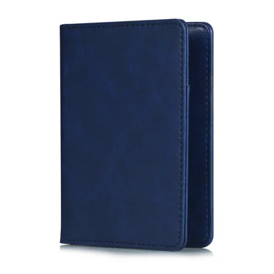 Multi-functional PU Leather Bi-fold Wallet Cover Case Passport Holder - Blue