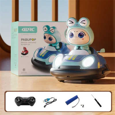 4DRC Y7 Remote Control Bumper Car with Light and Music Pop-Up Doll Children Battle Toy, 2 Batteries - Blue