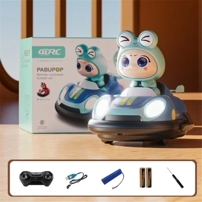 4DRC Y7 Remote Control Bumper Car with Light and Music Pop-Up Doll Children Battle Toy, 1 Battery - Blue