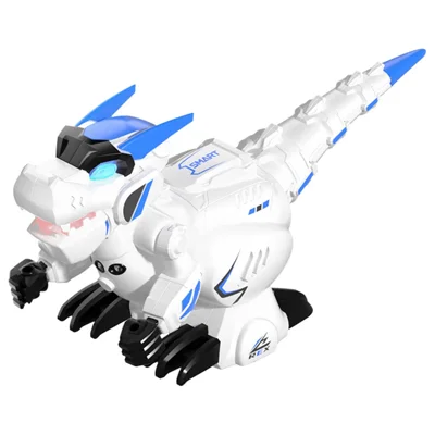 R25 Intelligent Programming Remote Control Dinosaur Electric Dinosaur Toy, Remote Control + Gesture Sensing Remote Control - Blue