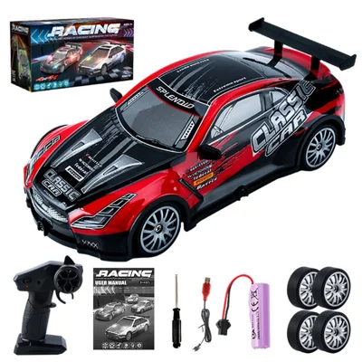 KY-S205 GTR Style 1 / 20 4WD RC High Speed Drift Car with Light Remote Control Toy Car - Red