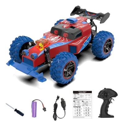 Q217 Style B 2.4G RC Car Remote Control Off Road High Speed Drift Racing Vehicle with LED Light, Single Battery - Red