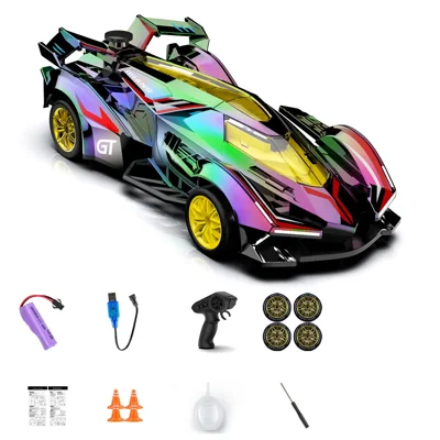 Q219 4WD RC Car Laser Holographic 2.4G Remote Control Drift Racing Vehicle with Spray Mist, Single Battery