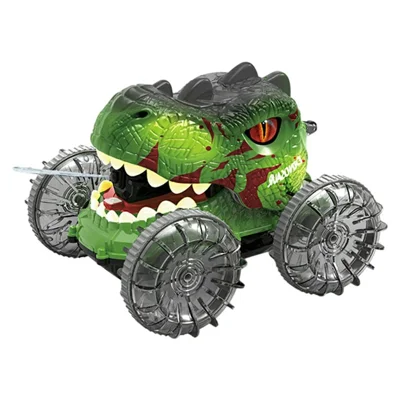 YL-125 2.4G RC Amphibious Dinosaur Car 360 Degree Rotation 4WD Stunt Vehicle with Water Spray Crawler Toy - Green