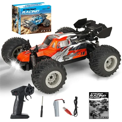 KY-S208B High Speed Drift Remote Control Off-Road Vehicle 1:18 RC Racing Car with LED Headlights - Orange
