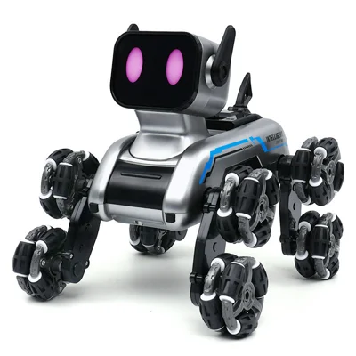 Механическая собака с дрифтом и пультом ДУ, 8-колесная, трюковая, робот-собака с подсветкой и музыкой, подарок для детей