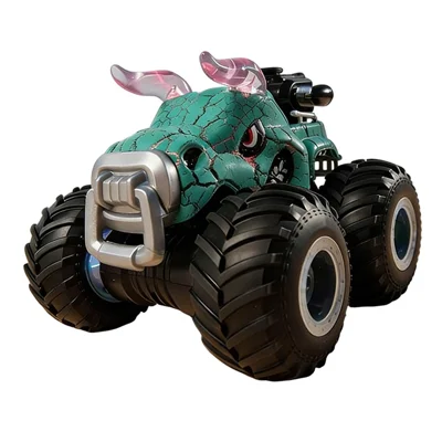 YL-134 2.4GHz Remote Control Bull Stunt Car Off-road Vehicle Boy Girl RC Toy with Water Mist Spray / Light - Bull / Blue