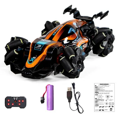 Q239 RC Stunt Car 360 Degrees Rotation Drift Formula Electric Car Toy 2.4G Remote Control Toy for Kids Adults - Orange