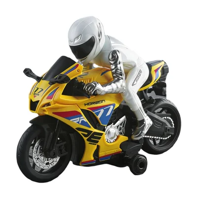 UJ99-MT05 1 / 8 Scale RC Motorcycle 2.4G Remote Control Motorbike RC Toy with LED Light Sound for Kids - Yellow