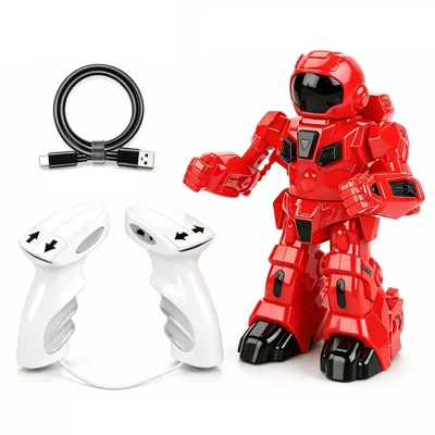 777-625 2.4G Dual Battle System Motion-Sensing Remote Control Boxing RC Robot Toy Interactive Fighting Robot for Kids 8+ - Red