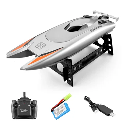 805 Remote Control Racing Boat 2.4G 30Km/h High Speed Dual Motor RC Boat for Kids Adults, with 1 Battery - Grey