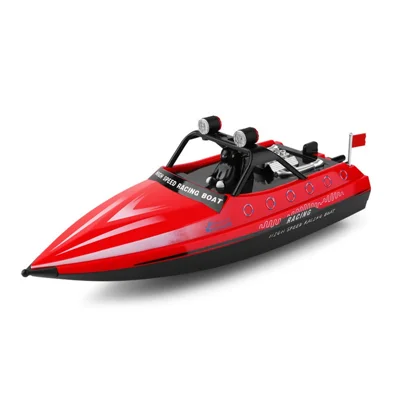 WLTOYS WL917 High-Speed Racing Boat Remote Control Competitive Boat with Lights, Propeller 16Km / h Speedboat Model Toy for Kids - Red