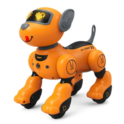 BG1536 Kids 2.4G Remote Control Dog RC Robotic Stunt Puppy Voice Control Toy Electronic Pet Dancing Programmable Robot - Orange