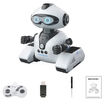 JJRC R22 RC Electric Robot Children Science Educational Toys DIY Programming Recording Built-In Lithium Battery - White