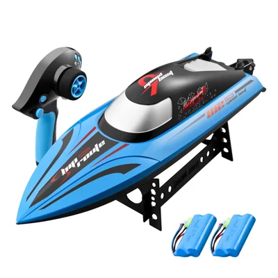 812 2.4Ghz High Speed RC Speedboat Anti Capsizing Children Remote Control Boat Toy, Dual Battery - Blue