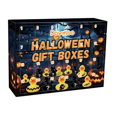 DOWMOO 24 Stück Halloween Gummiente Blind Box Geschenkkalender Feiertag Thema Spielzeug Sammlerstücke - 24-Zelle