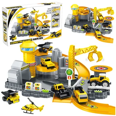 P871-A DIY Assembling Engineering Track Car Parking Lot Model Set