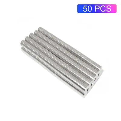 50Pz/Set Potenti Magneti NdFeB Rotondi per Apparecchiature Industriali e Giocattoli FAI DA TE, Dimensione: 3x1mm