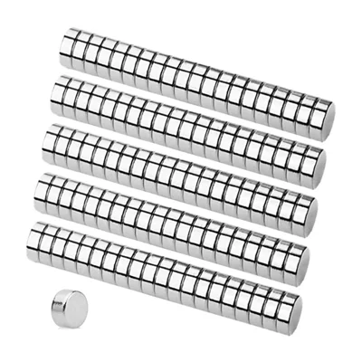 Conjunto de 50 Ímãs de Neodímio Redondos Fortes de 6 x 3 mm para Equipamentos Industriais e Brinquedos de Bricolagem
