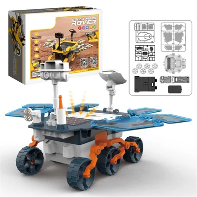 HXC0101 Rover Marziano a Energia Solare Fai-da-Te Kit di Montaggio STEM per Studenti Veicolo Modello Esplora Esperimento Scientifico Giocattolo Educativo - Blu