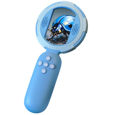 HM020C Digital Microscope for Kids 100x Magnification Handheld Educational Science Electronic Microscope - Blue