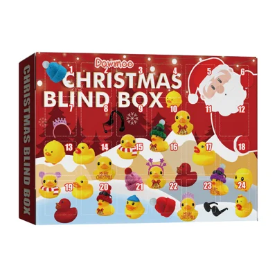 DOWMOO Weihnachts-Adventskalender 24 Fächer Gummiente Blindbox-Set Urlaubs-Badespielzeug-Sammlung Geschenk
