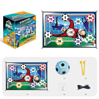 Indoor Soccer Target Game Magic Tape Football Throwing Practice Set for Kids Interactive Toy - Blue