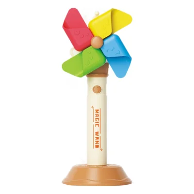 Machine à bulles en forme d'éolienne avec lumière LED, jouet souffleur de bulles automatique pour enfants - Multicolore