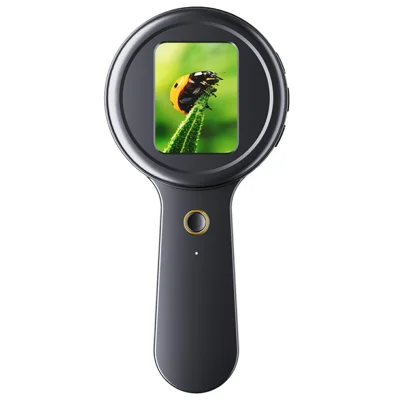 V7 2 дюймовый экран IPS HD цифровая лупа портативный электронный микроскоп с анти-вибрацией и УФ-подсветкой, расширяемая память 4 Тб, для чтения, ювелирных изделий - Черный