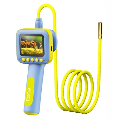 ES09 Kids Endoscope 2.4 Inch HD 200W Handheld Exploration Fun Children Microscope No Memory Card - Blue