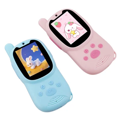 K12 2 Stück / Set 2,0-Zoll-IPS-Bildschirm Kinder-Video-Walkie-Talkie 2,4G WiFi Fernsprechgerät Spielzeug für Kinder - Blau + Rosa