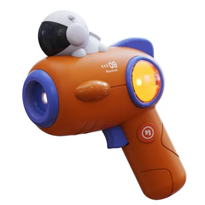 Jouet pistolet laser à projection à thème astronaute de dessin animé - 09-Astronaute et Fusée