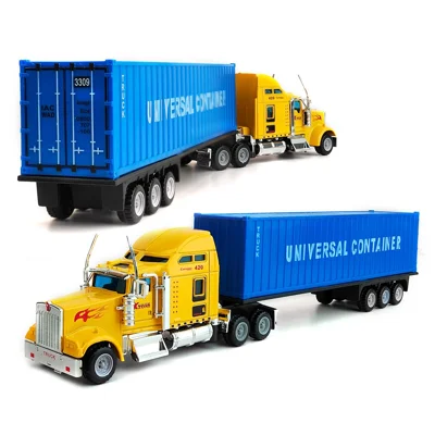 Aluminum Alloy + Plastic Simulation Container Truck Children Engineering Vehicle Toy Gift