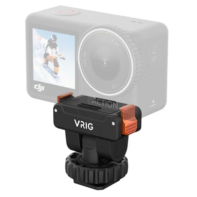 VRIG magnetisk monteringsbase til DJI Osmo Action 5 Pro/4/3 160 graders kippemning hurtigløsning Cold Shoe kamera-tilbehør