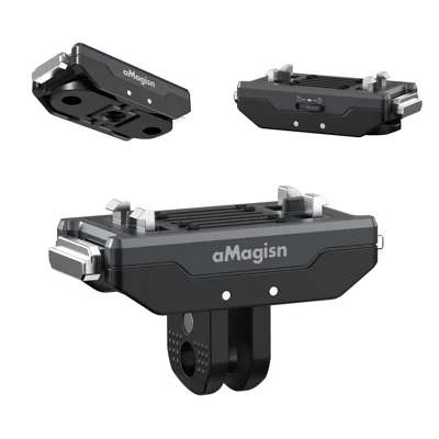 AMAGISN Quick Release Mount for Insta360 Ace Pro 2 / Ace Pro / Ace / X5 / X4 Air Aluminum Alloy Self-Locking Adapter - Black
