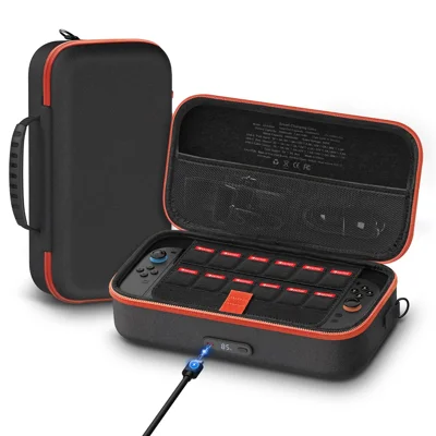 Custodia intelligente con power bank da 20000mAh e display digitale per Nintendo Switch 2, caricamento rapido 30W con slot per schede di gioco - Nero