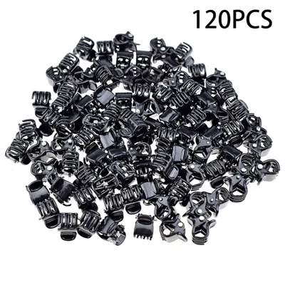 FJ-354 120 Peças / Conjunto Mini Grampos de Cabelo Estilo de Cabelo DIY Garras Acrílicas Braçadeiras para Meninas e Mulheres - Preto Brilhante