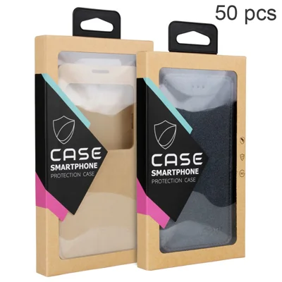Customizable 50Pcs/Set Kraft Paper Package Box for iPhone 6s Plus/6 Plus Cases - Black