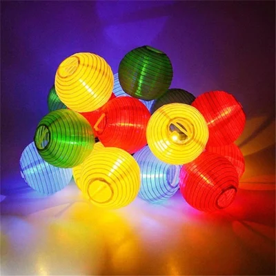 Solar Light LED Lantern Garland Wedding Decor String Lights Outdoor Fairy Garden-30 - LED 6.5m/Color