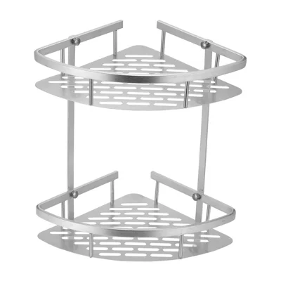 Aluminum Bathroom Double - layer Shelf Space Corner Shelf Triangle Storage Rack