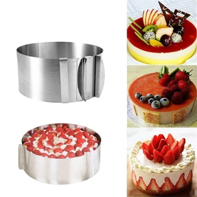 16 - 30cm Adjustable Stainless Steel Round Fondant Cake Mold Cake Baking Ring